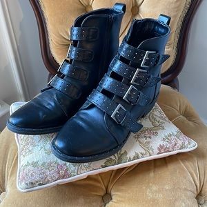 Asos black strap booties size 7